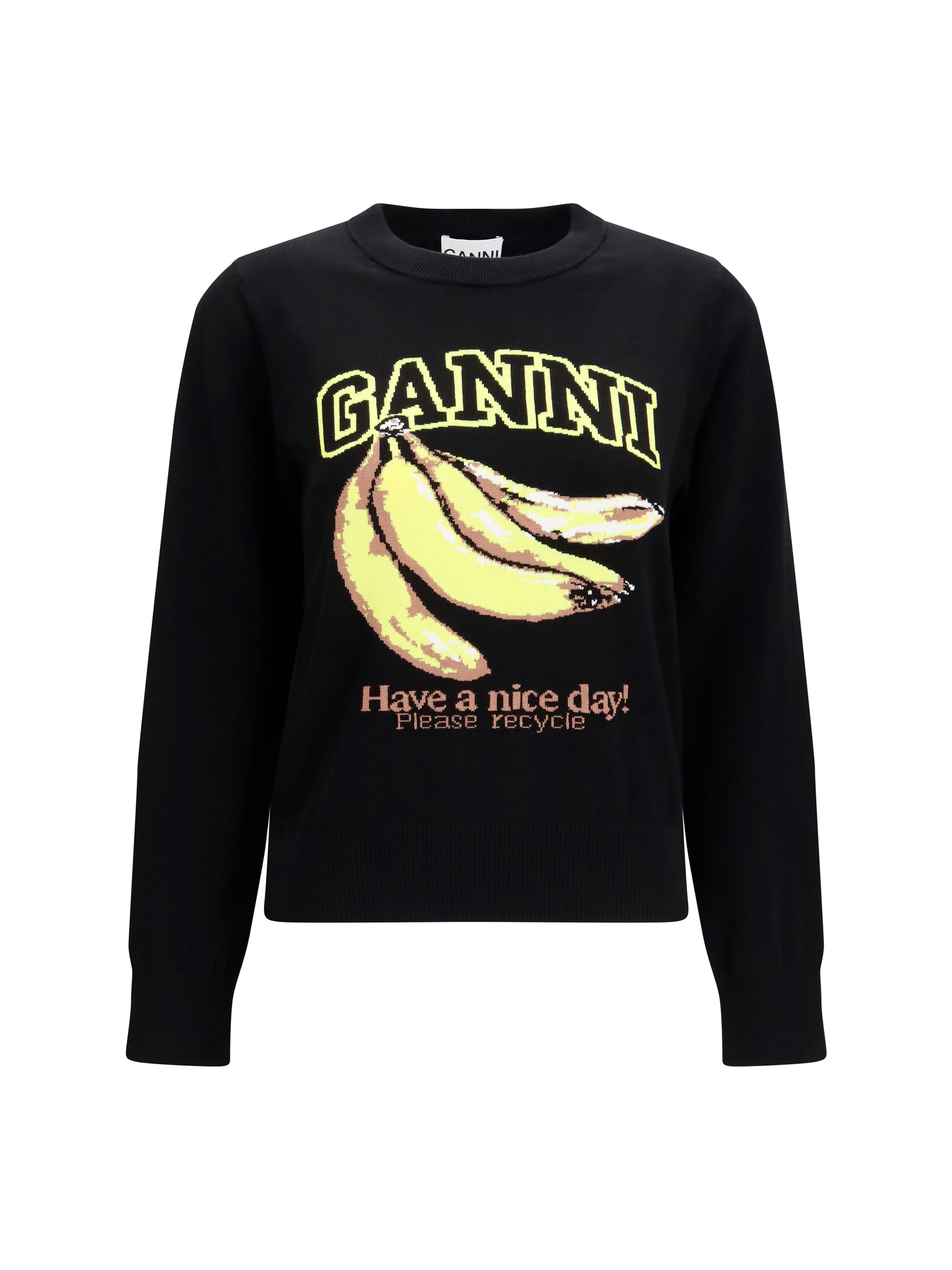 GANNI L banana-print sweater