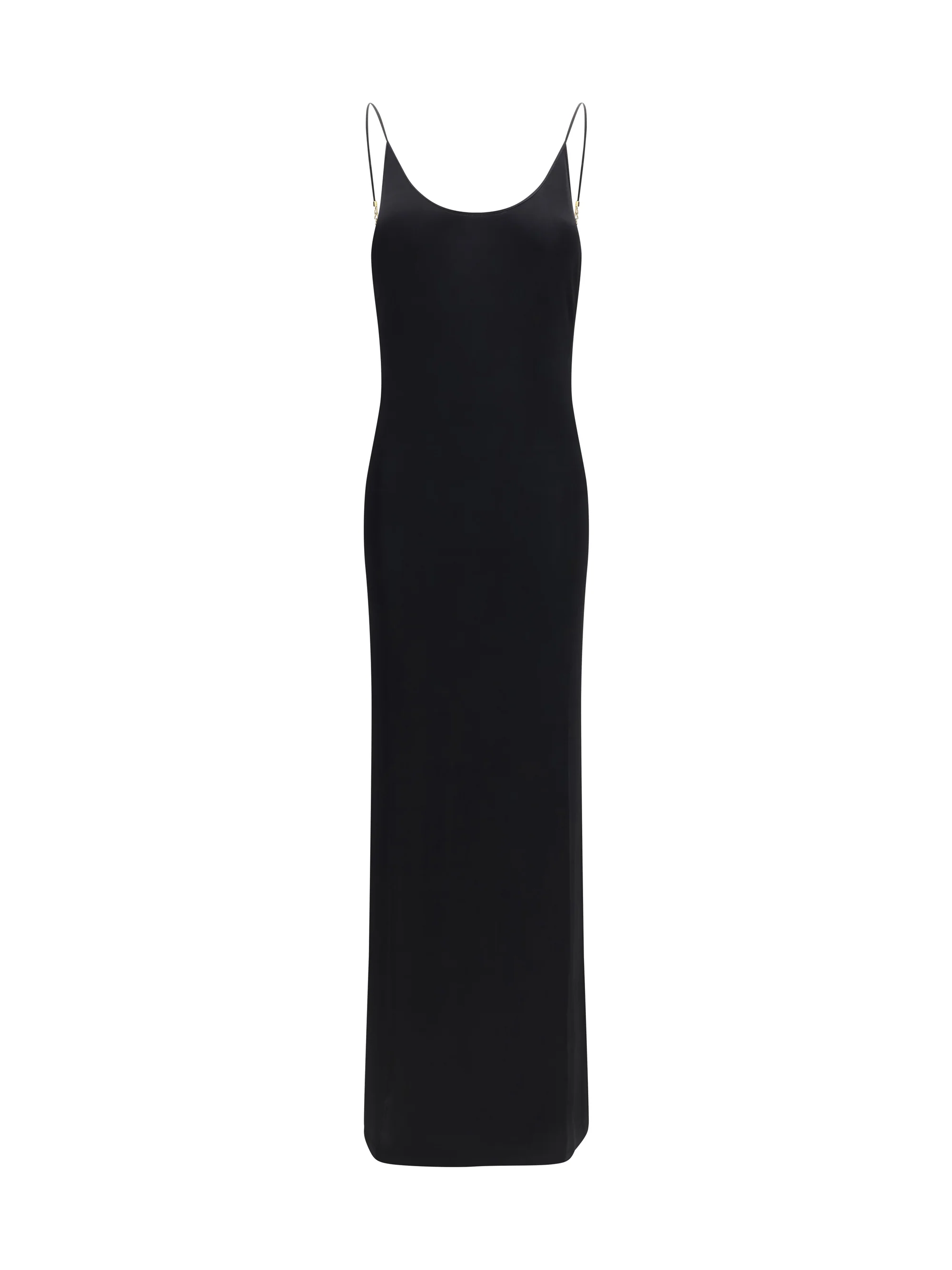 backless knit dress with cassandre chain