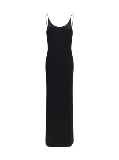 backless knit dress with cassandre chain