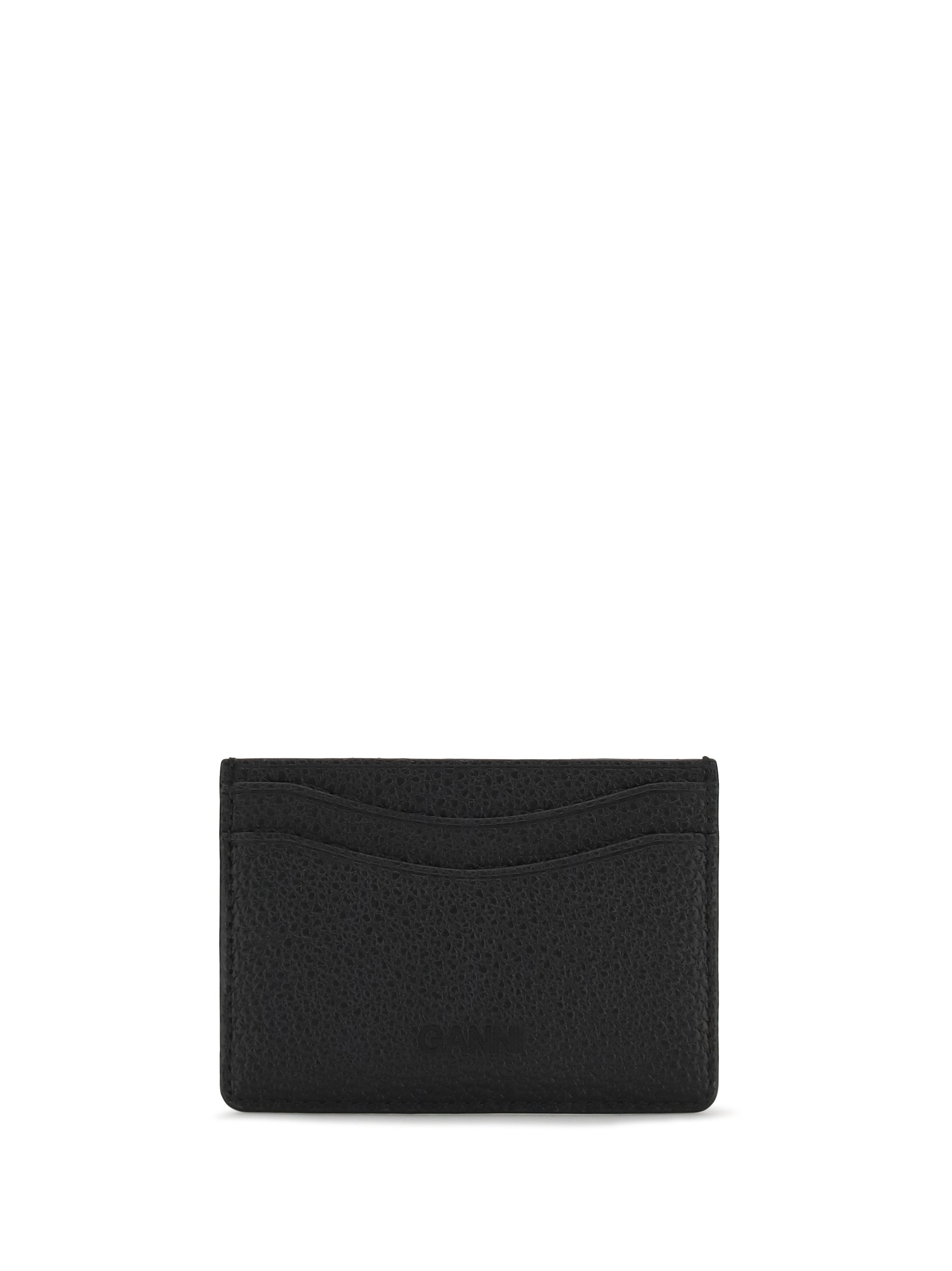 GANNI OS grained leather card holder 