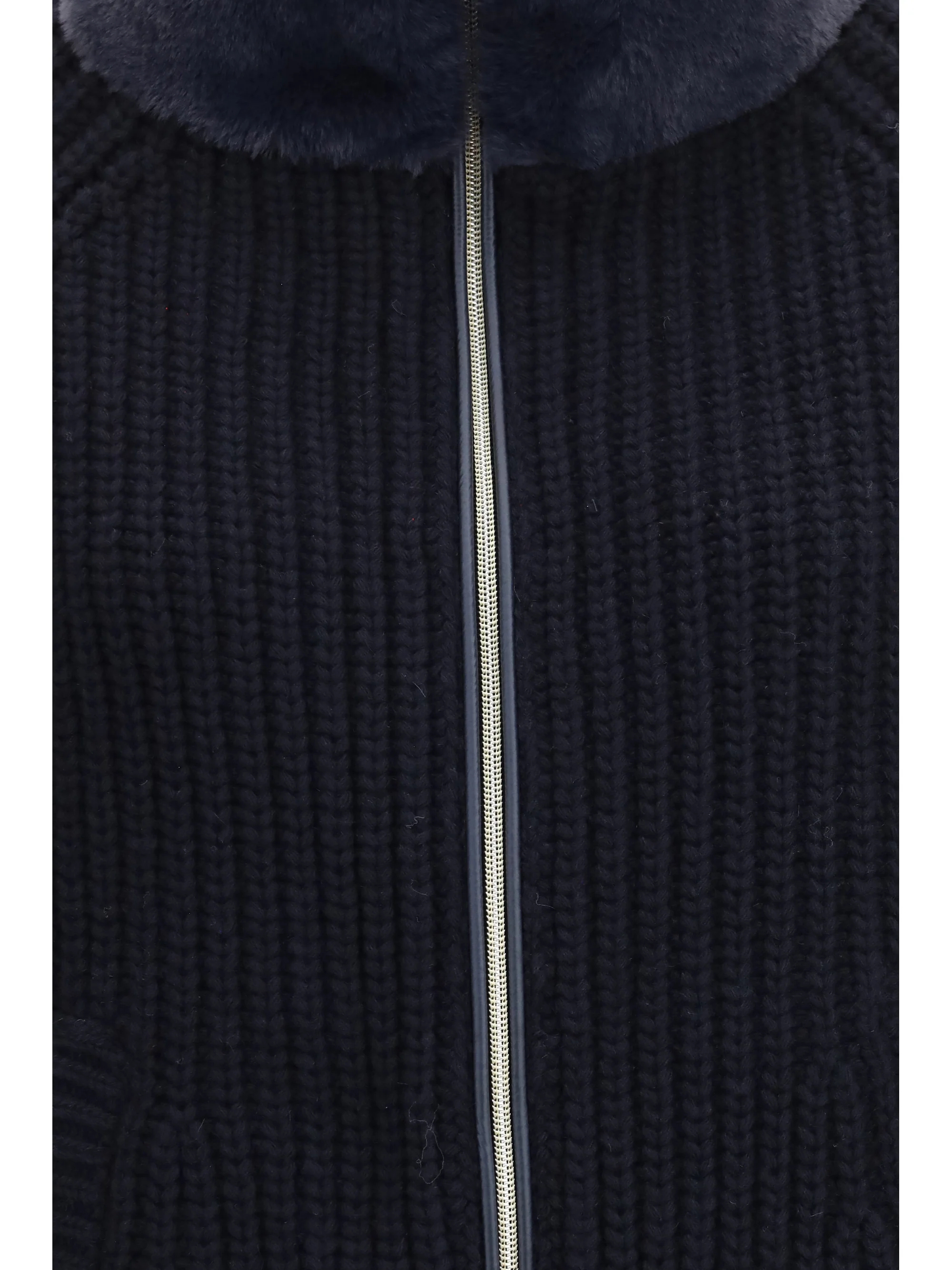 high-neck fur jacket