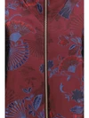 full-zip jacket in silk-blend jacquard with ginkgo motif