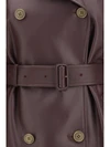 short leather trench coat