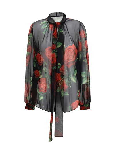 rose print chiffon blouse