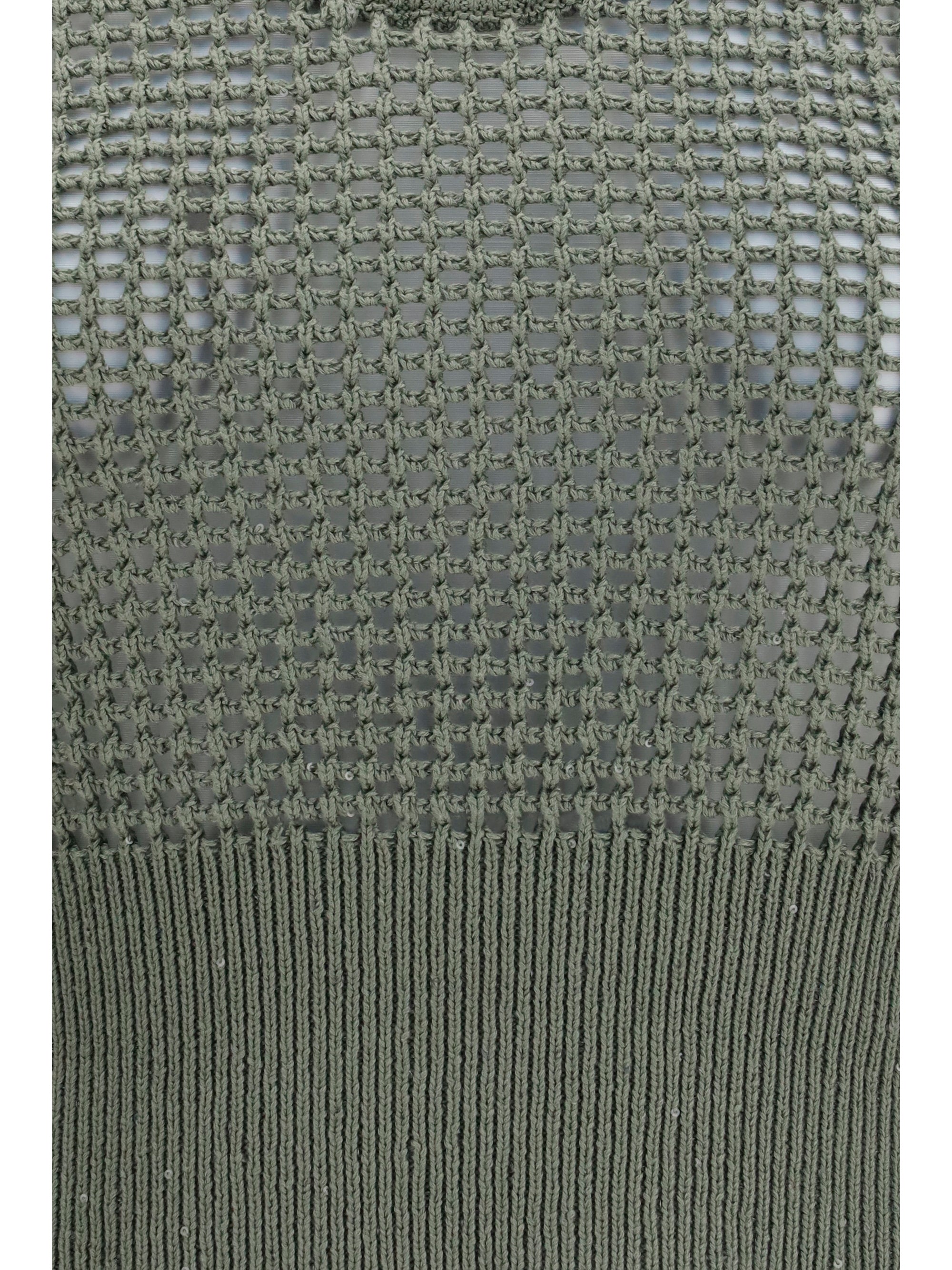 perforated sequin tank top