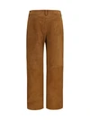 straight-leg corduroy-effect leather pants
