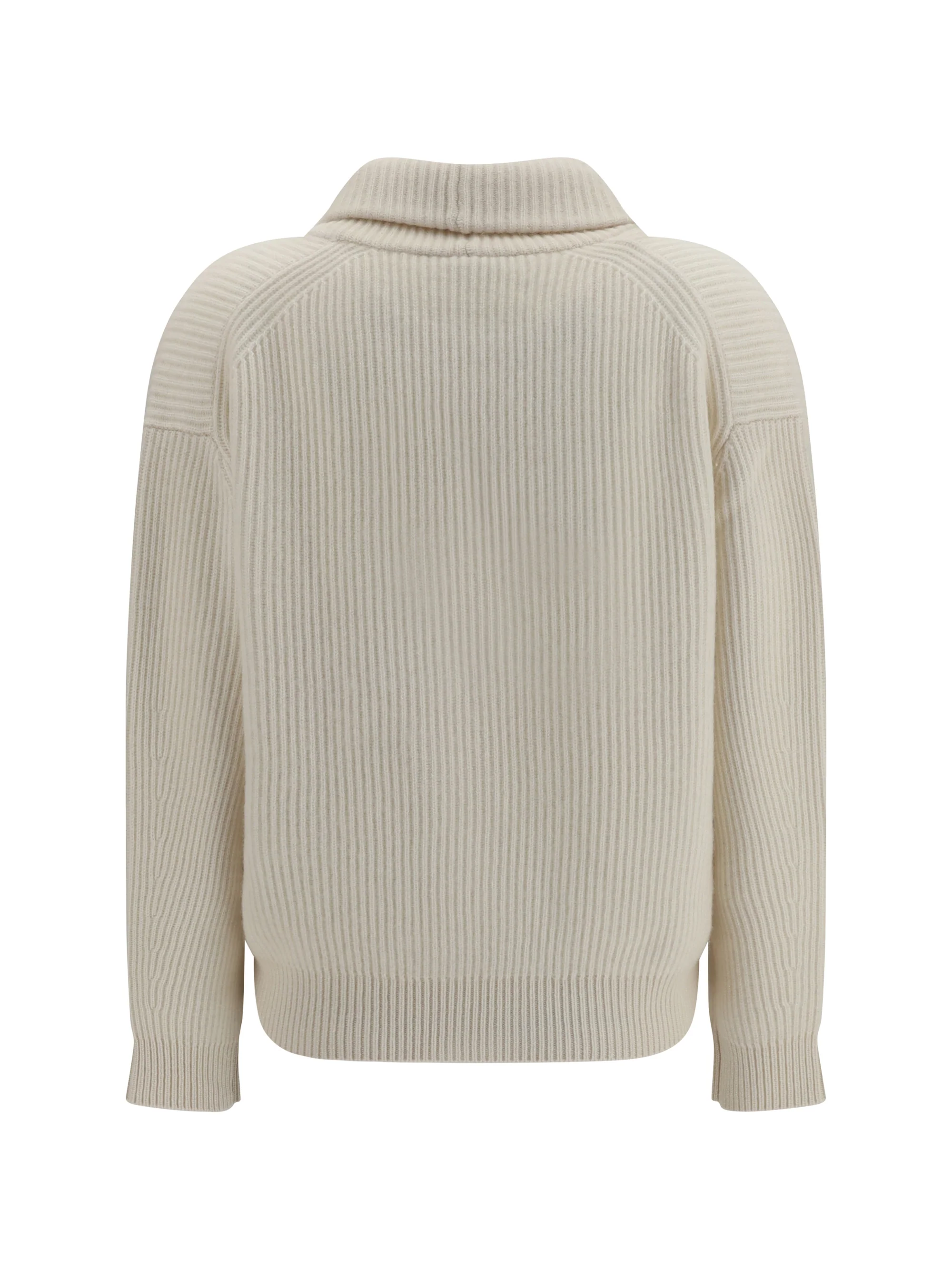 wool and cashmere english rib cardigan