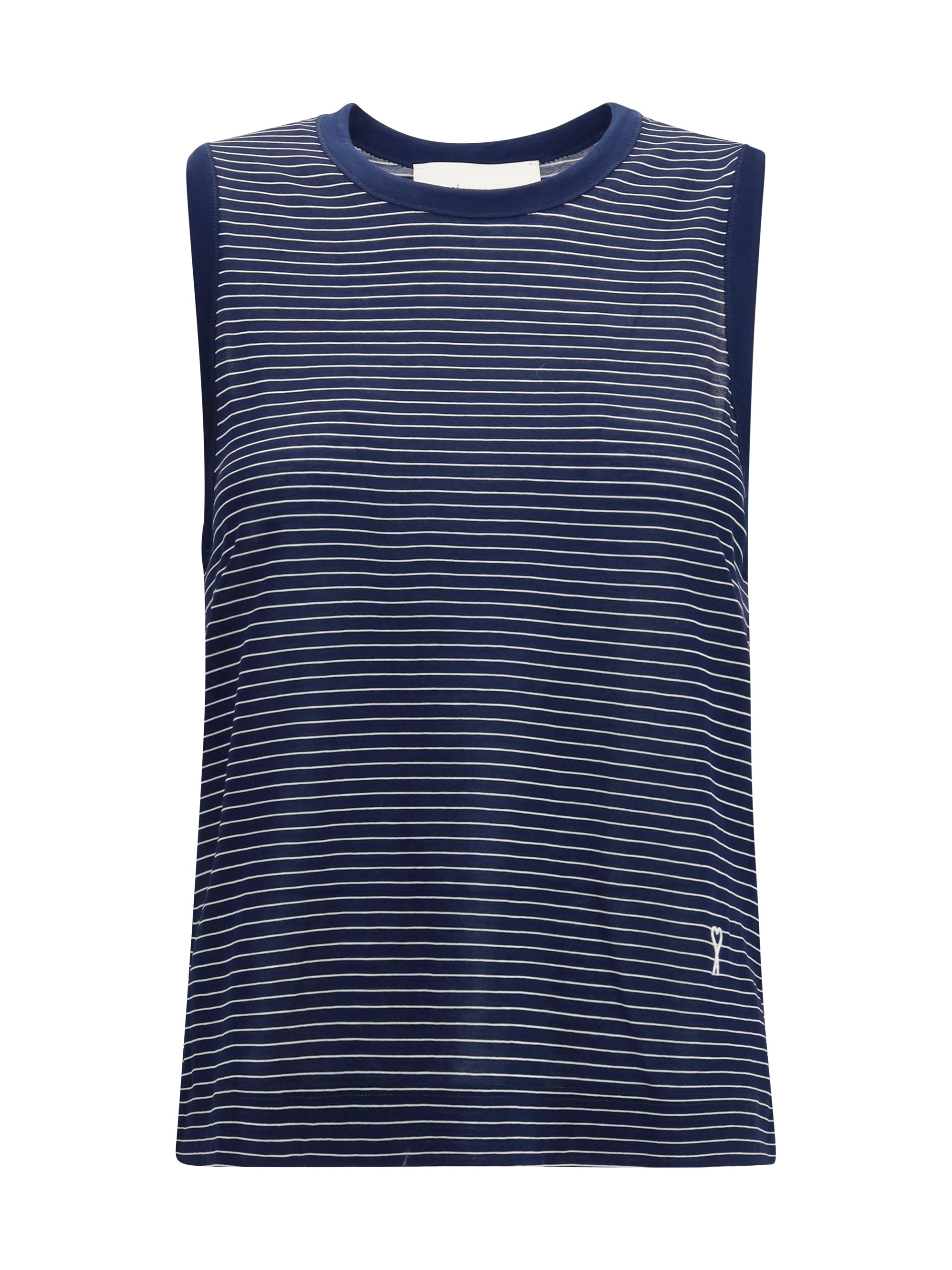 AMI PARIS L striped cotton tank top
