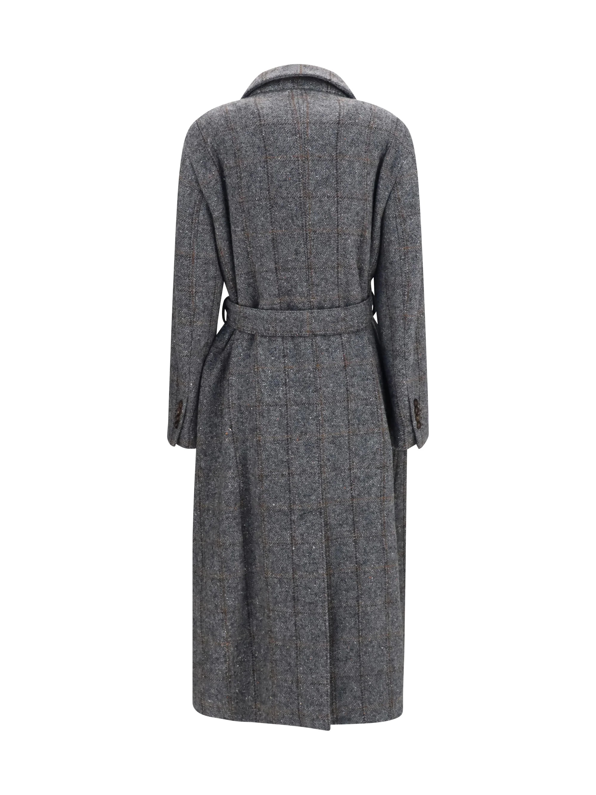 BRUNELLO CUCINELLI 40 long alpaca-blend coat with belt