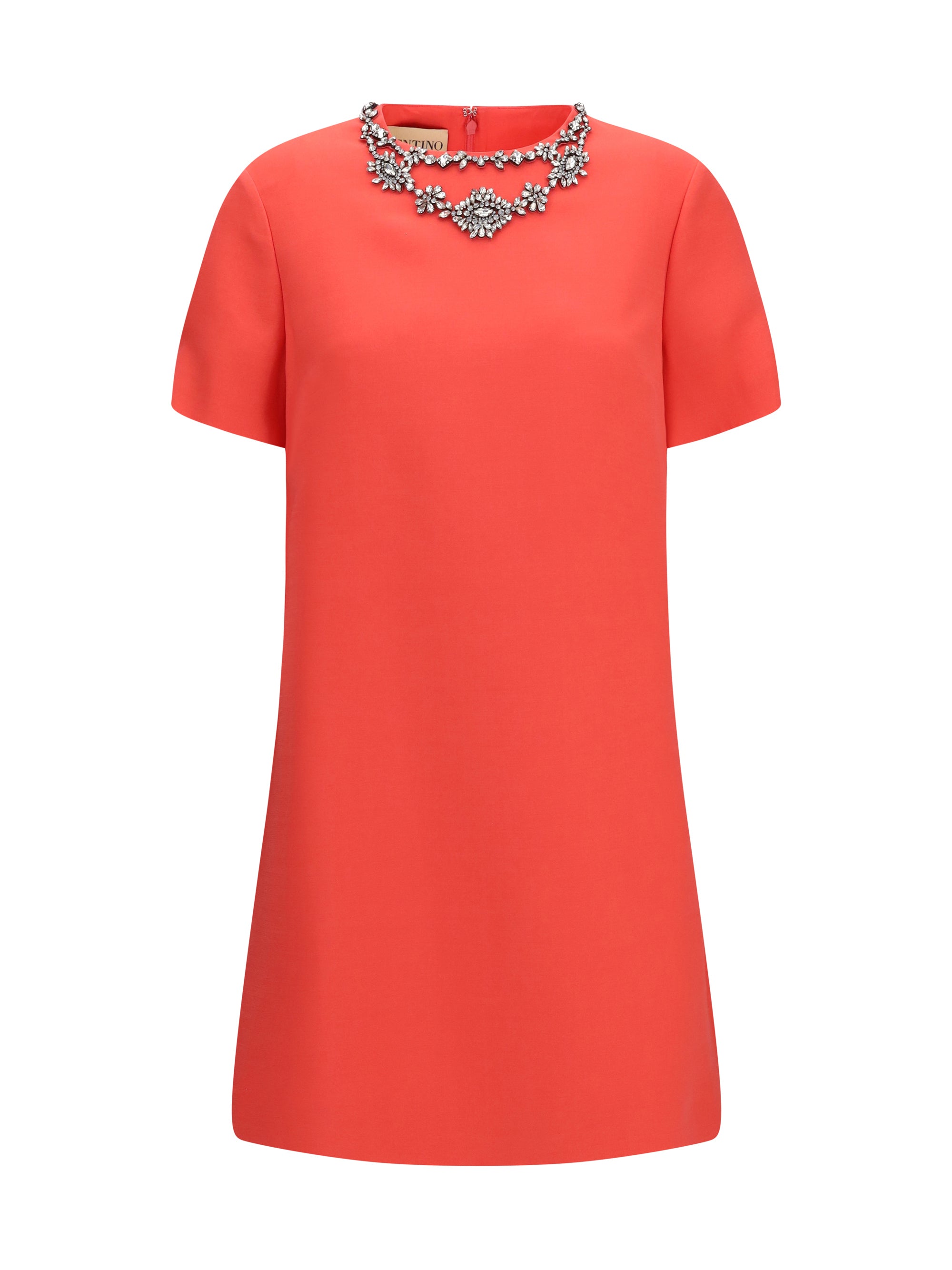 VALENTINO 46 embellished crew-neck dress