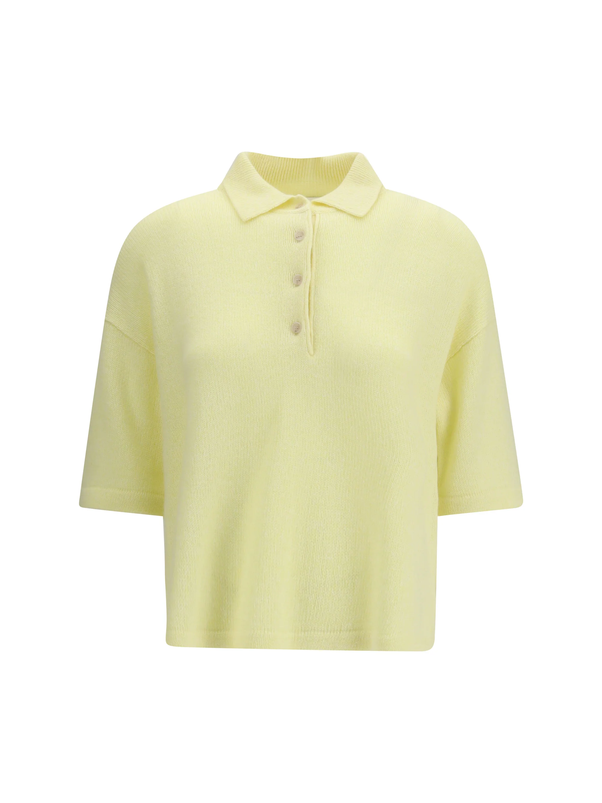 ALLUDE M short-sleeve polo neck sweater 