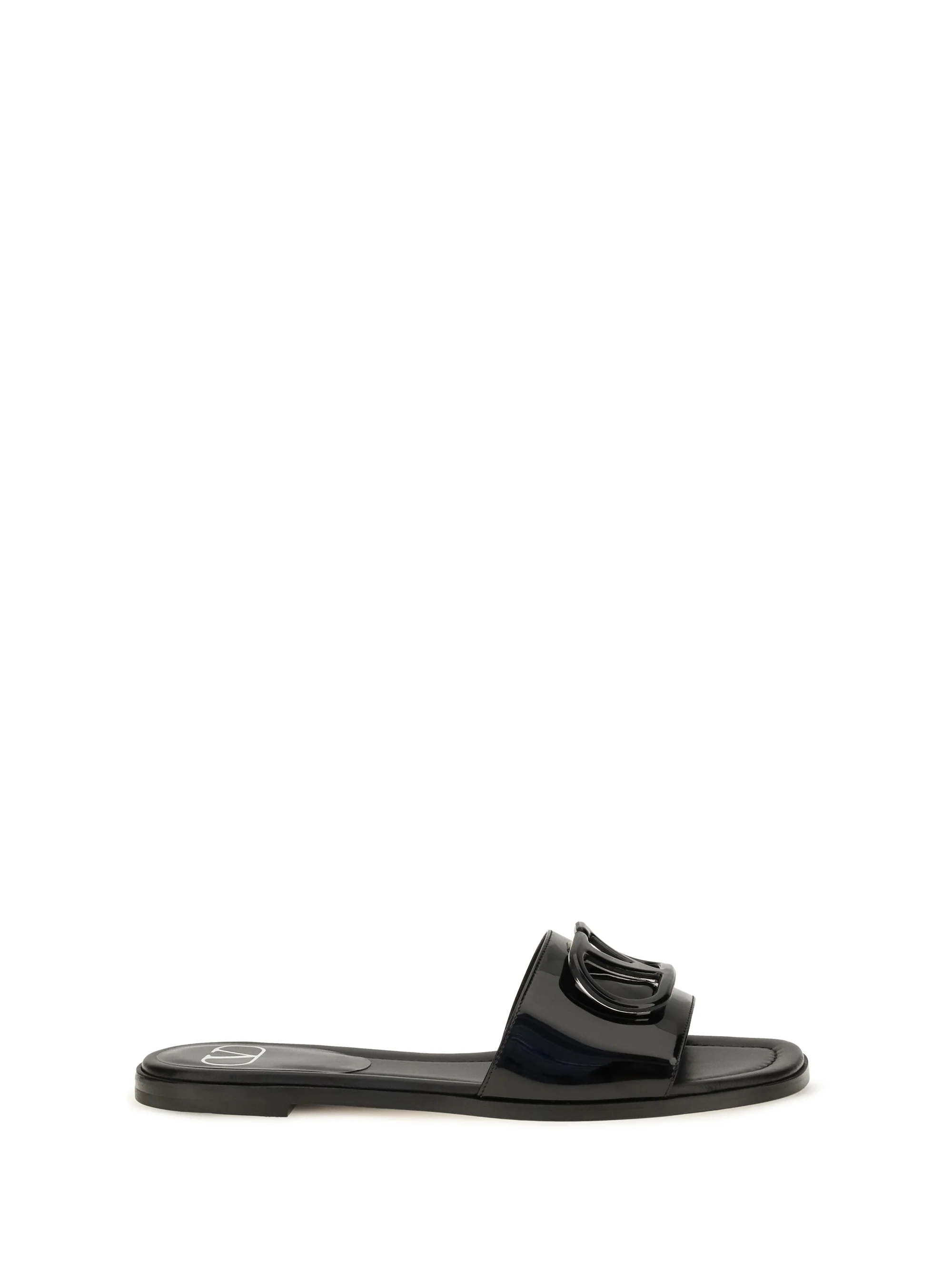 VALENTINO GARAVANI 36 vlogo patent leather slide sandals
