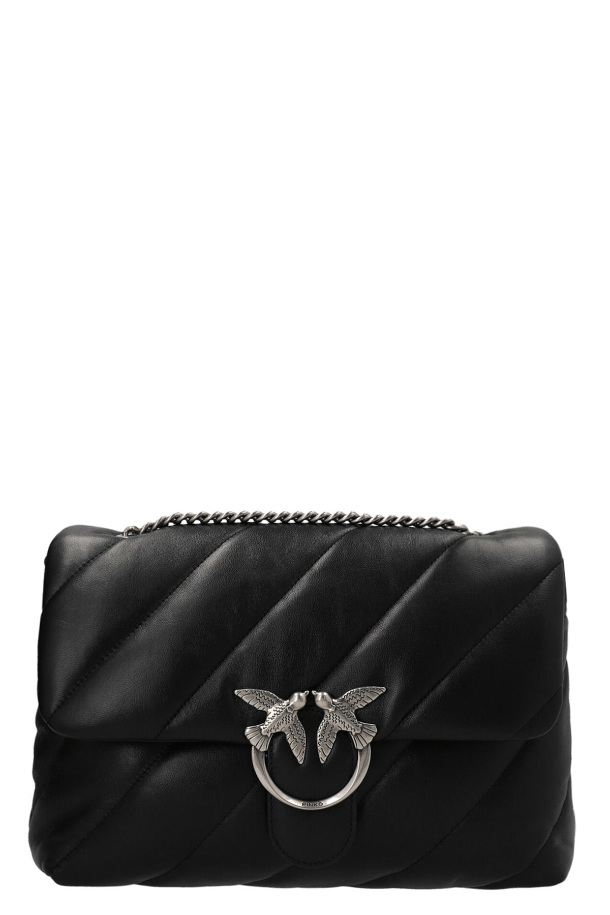PINKO OS classic love puff crossbody bag in nappa leather