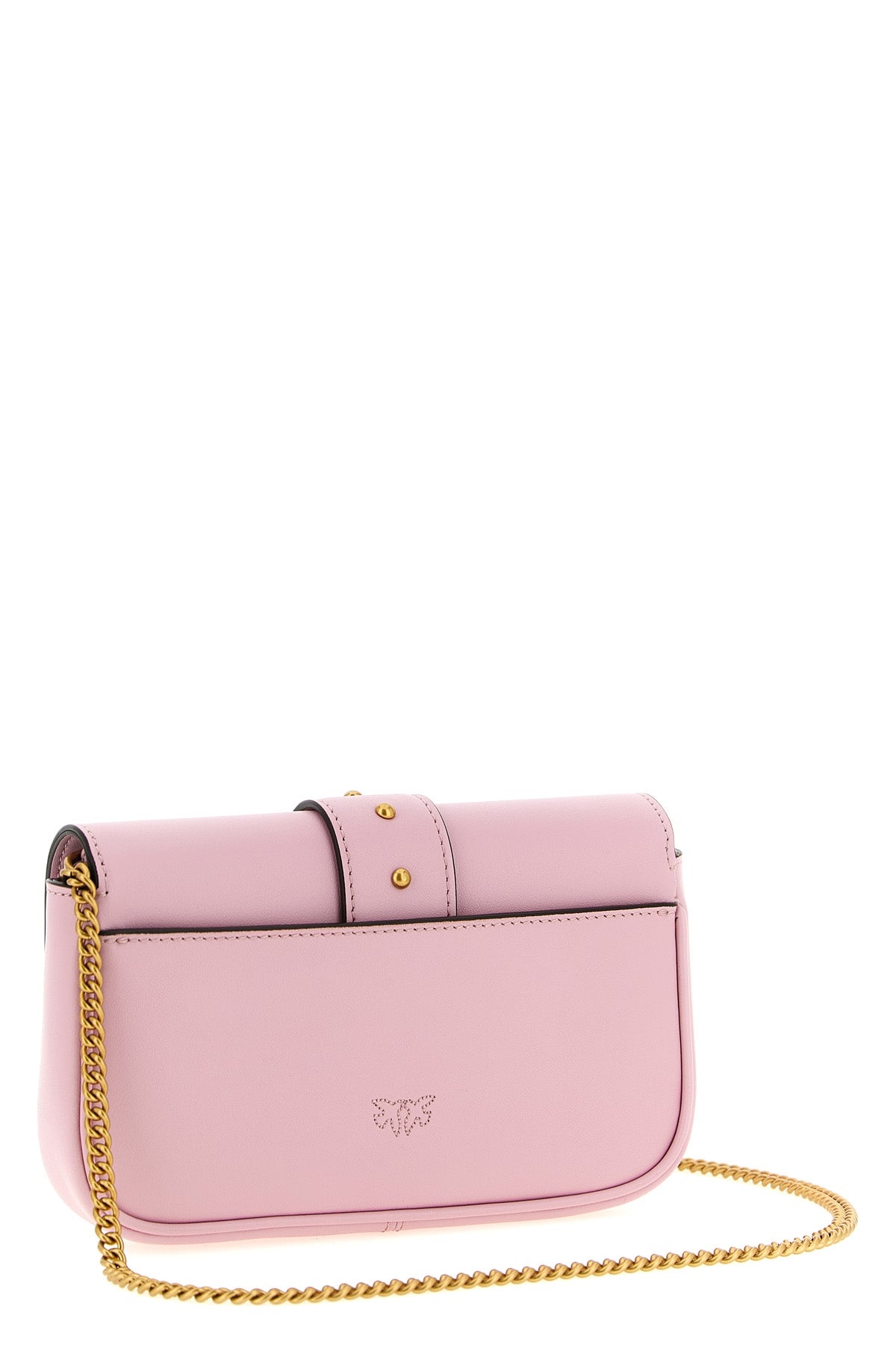 PINKO OS pocket love one silk leather crossbody bag