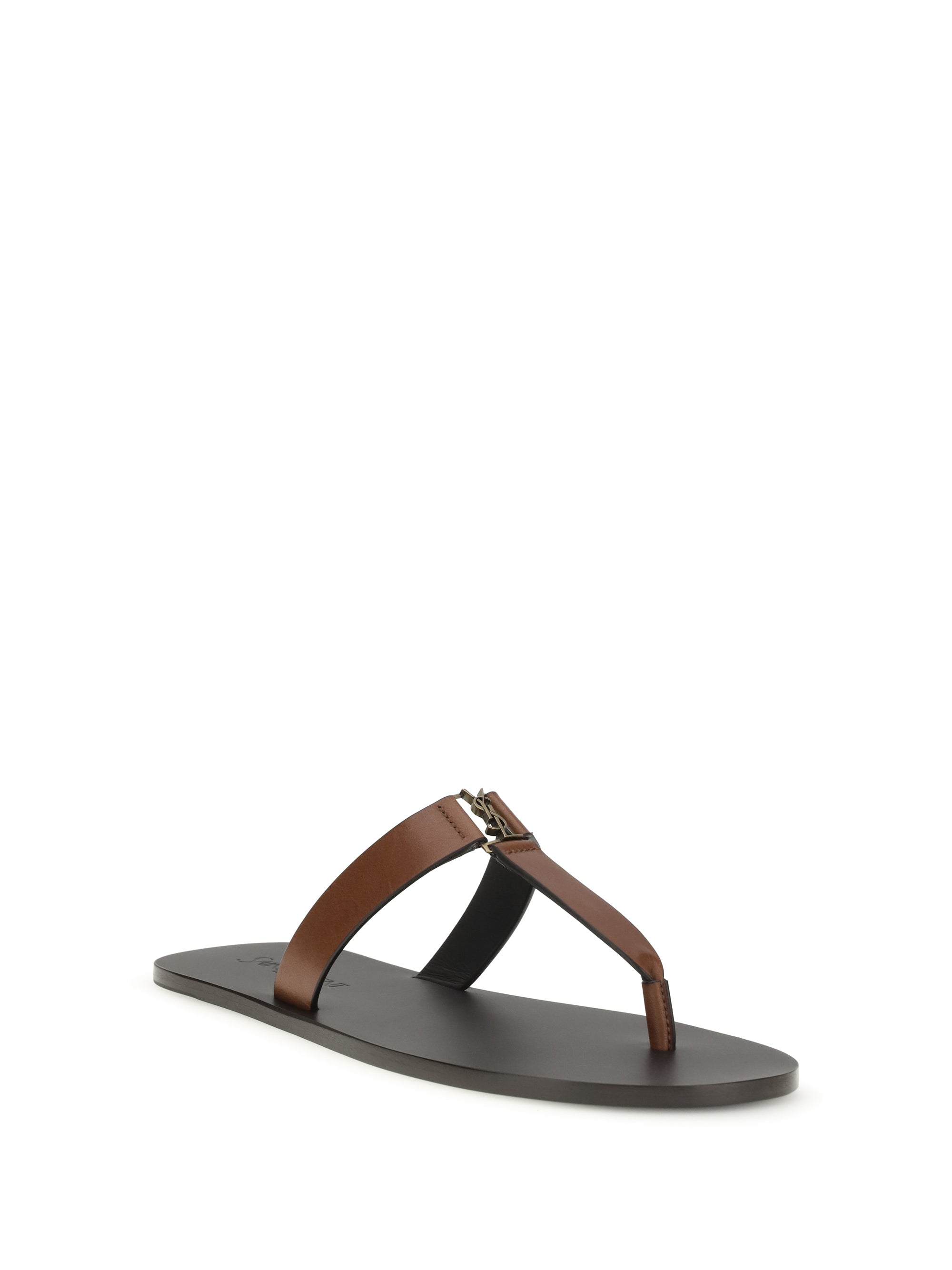 SAINT LAURENT 39 leather thong sandals