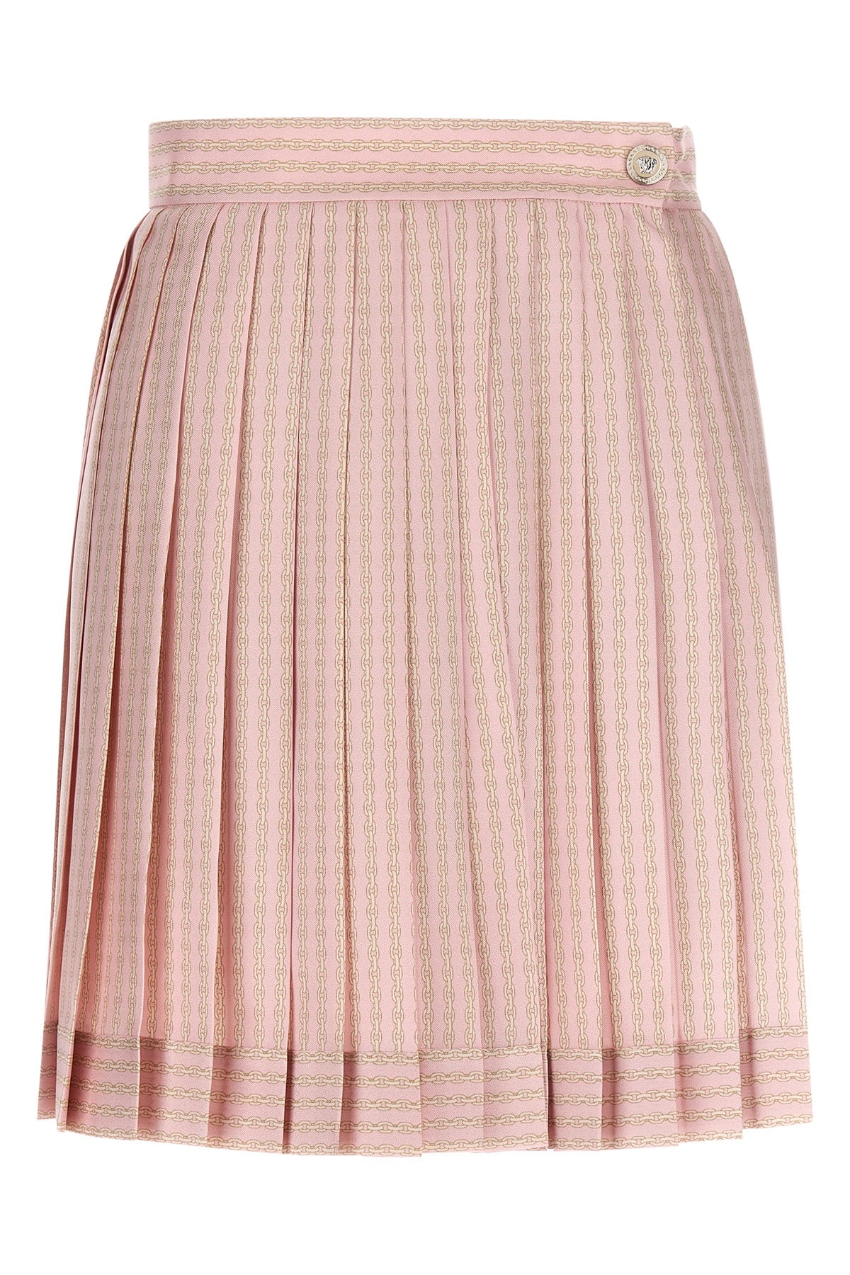 VERSACE 38 versace treasure foulard print silk twill mini skirt