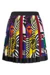 the versace mini skirt redefines the maisons visual codes through a vibrant all