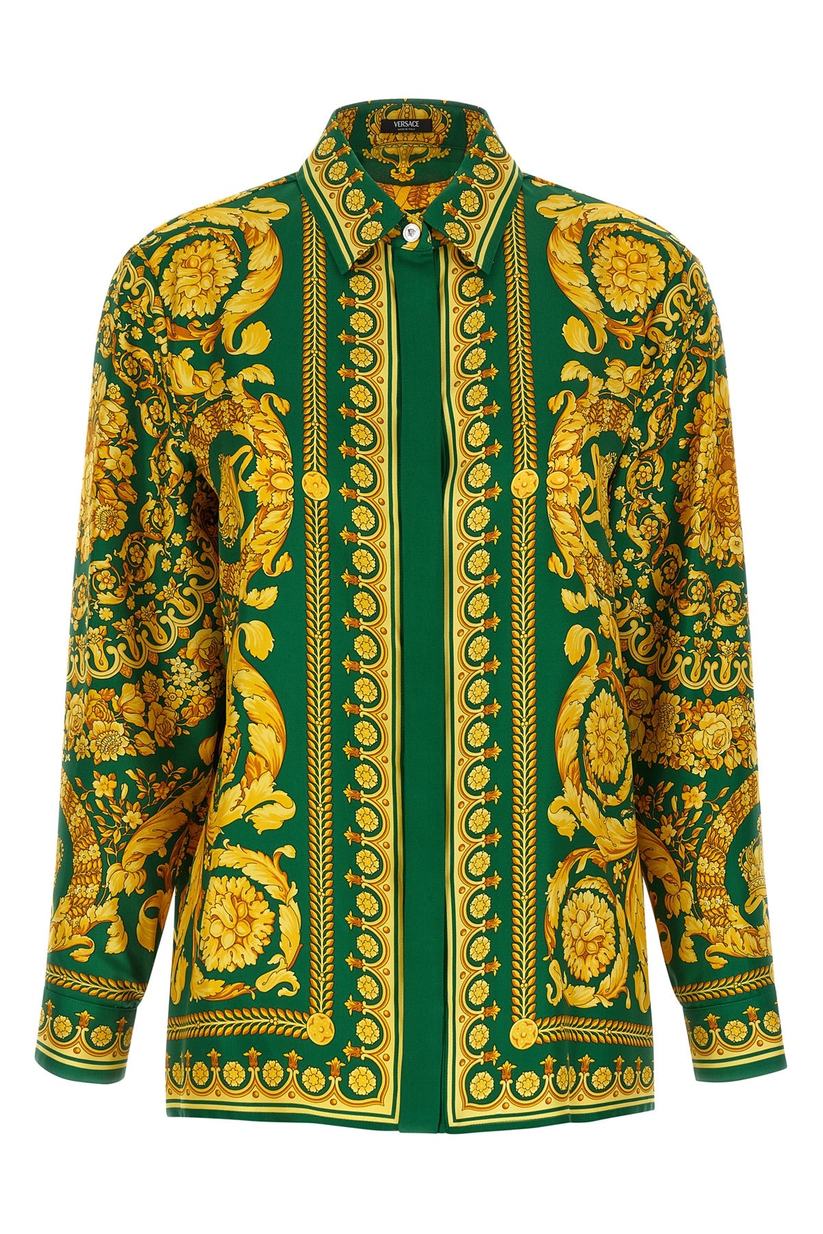 VERSACE 40 all-over barocco print silk twill shirt