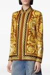 all-over barocco print silk twill shirt