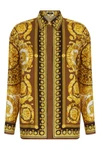 all-over barocco print silk twill shirt
