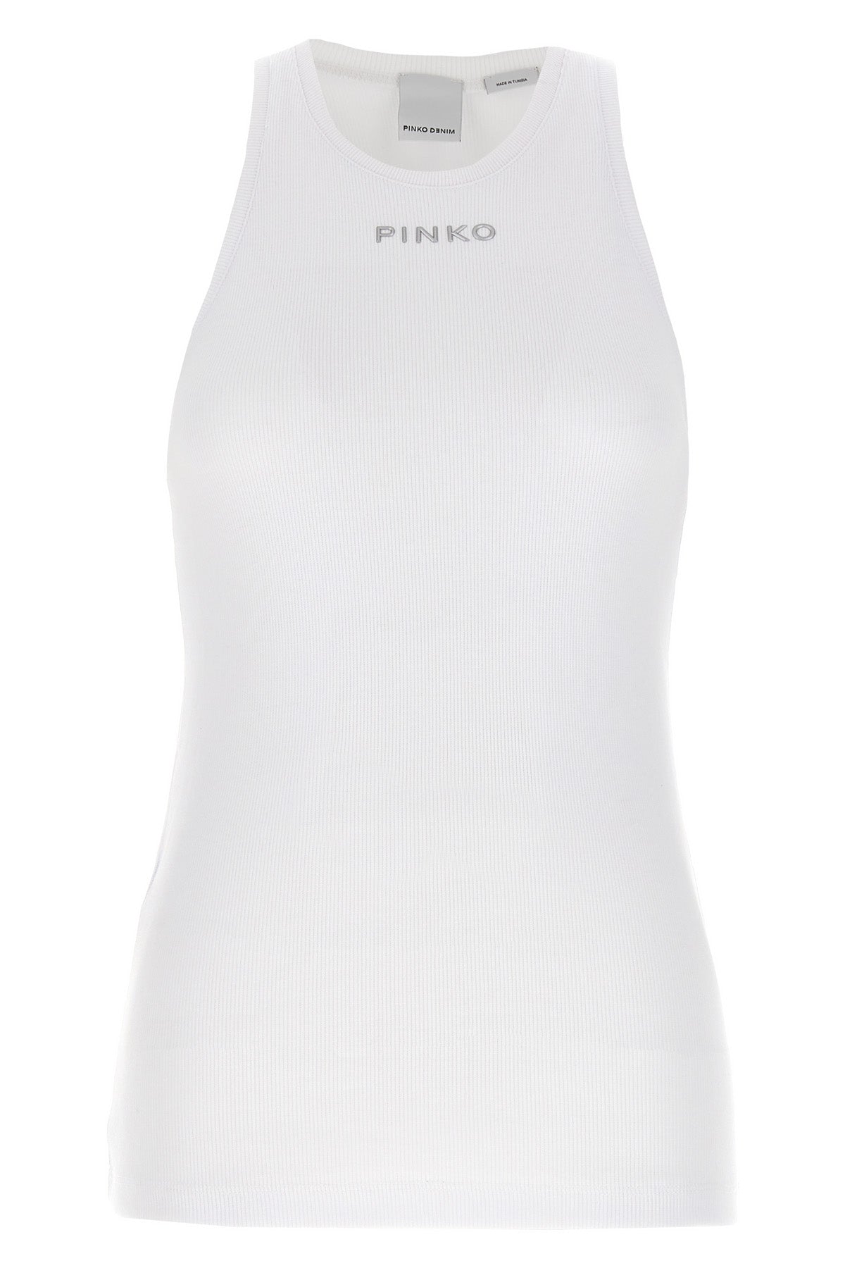 PINKO L distinto ribbed cotton top