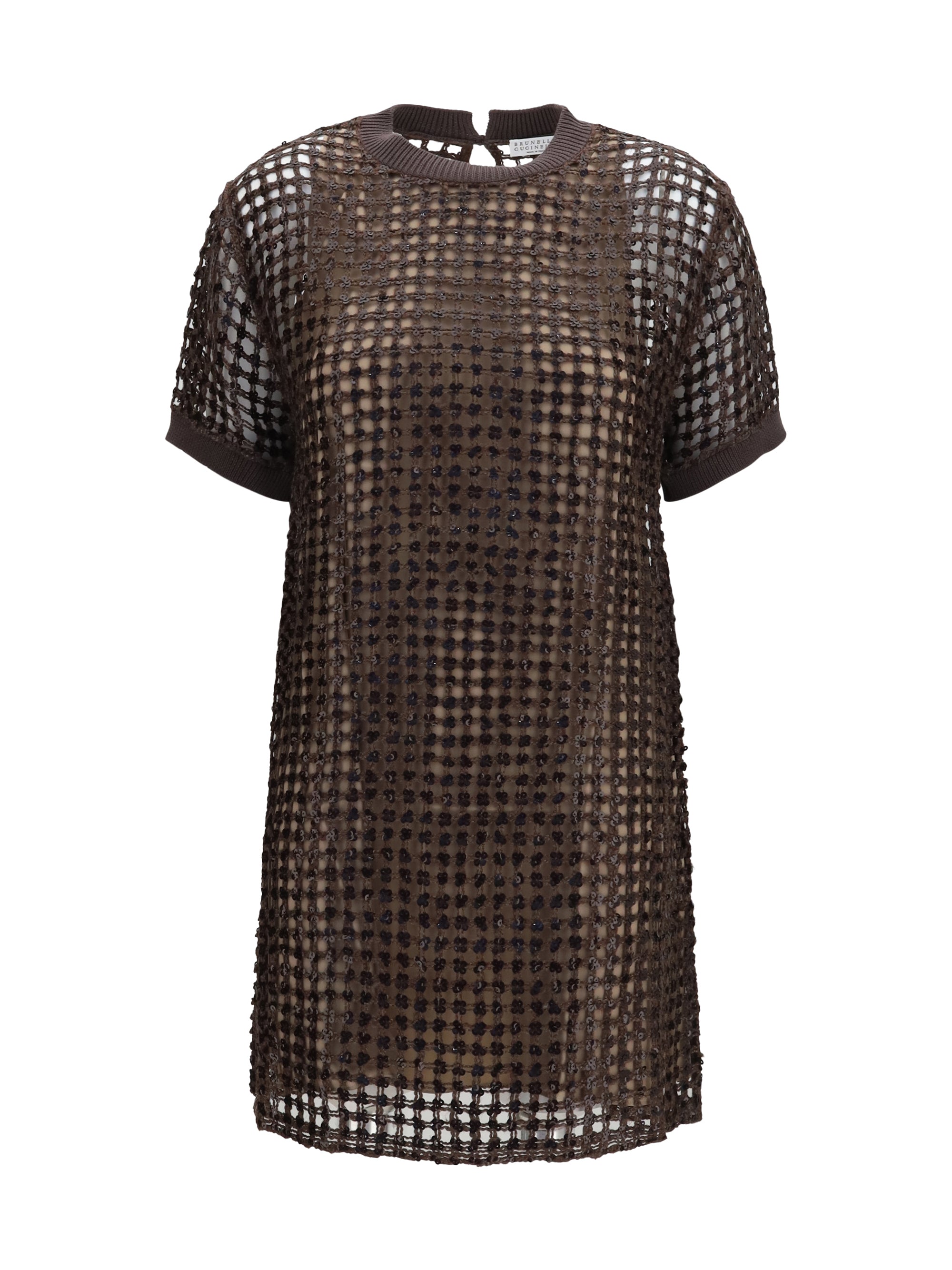 sequin mesh mini dress