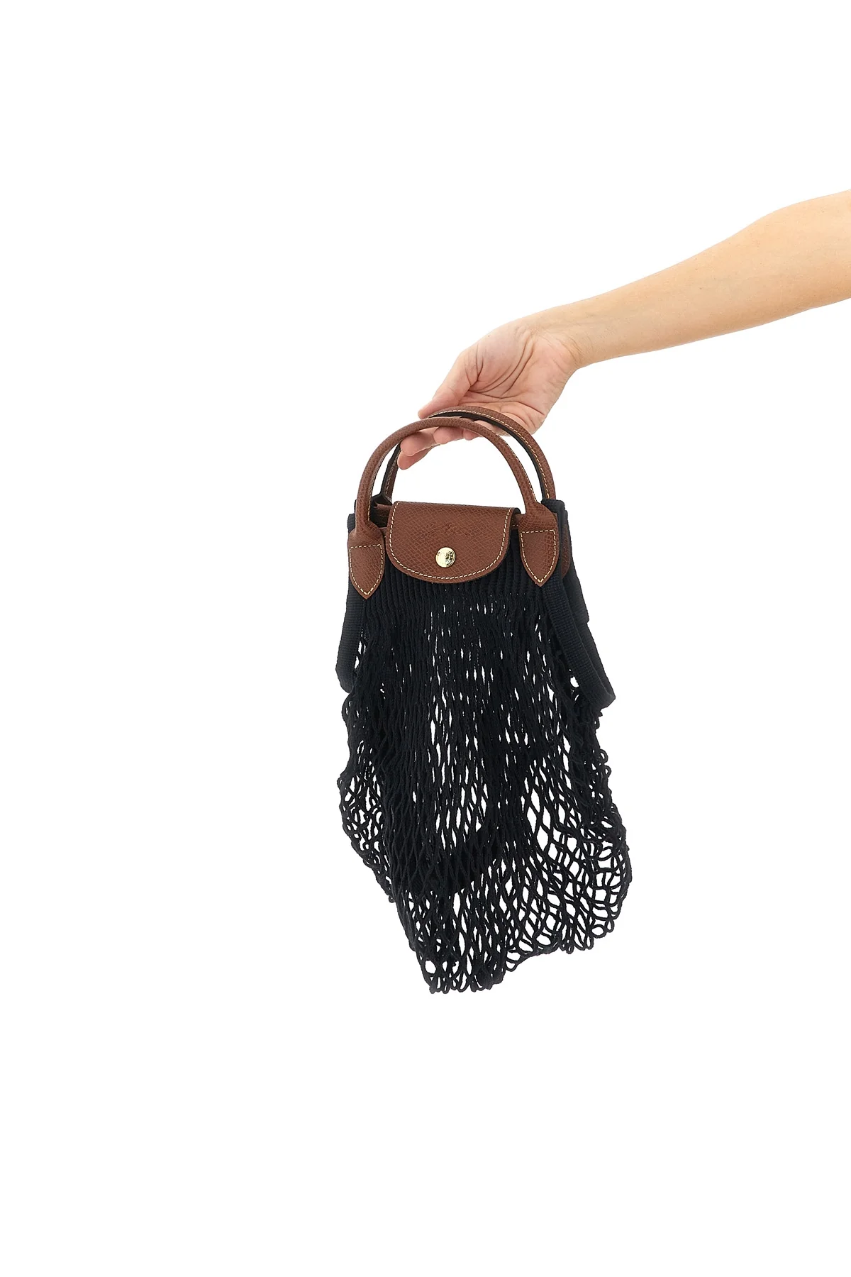 LONGCHAMP OS l le pliage filet shoulder bag in cotton mesh