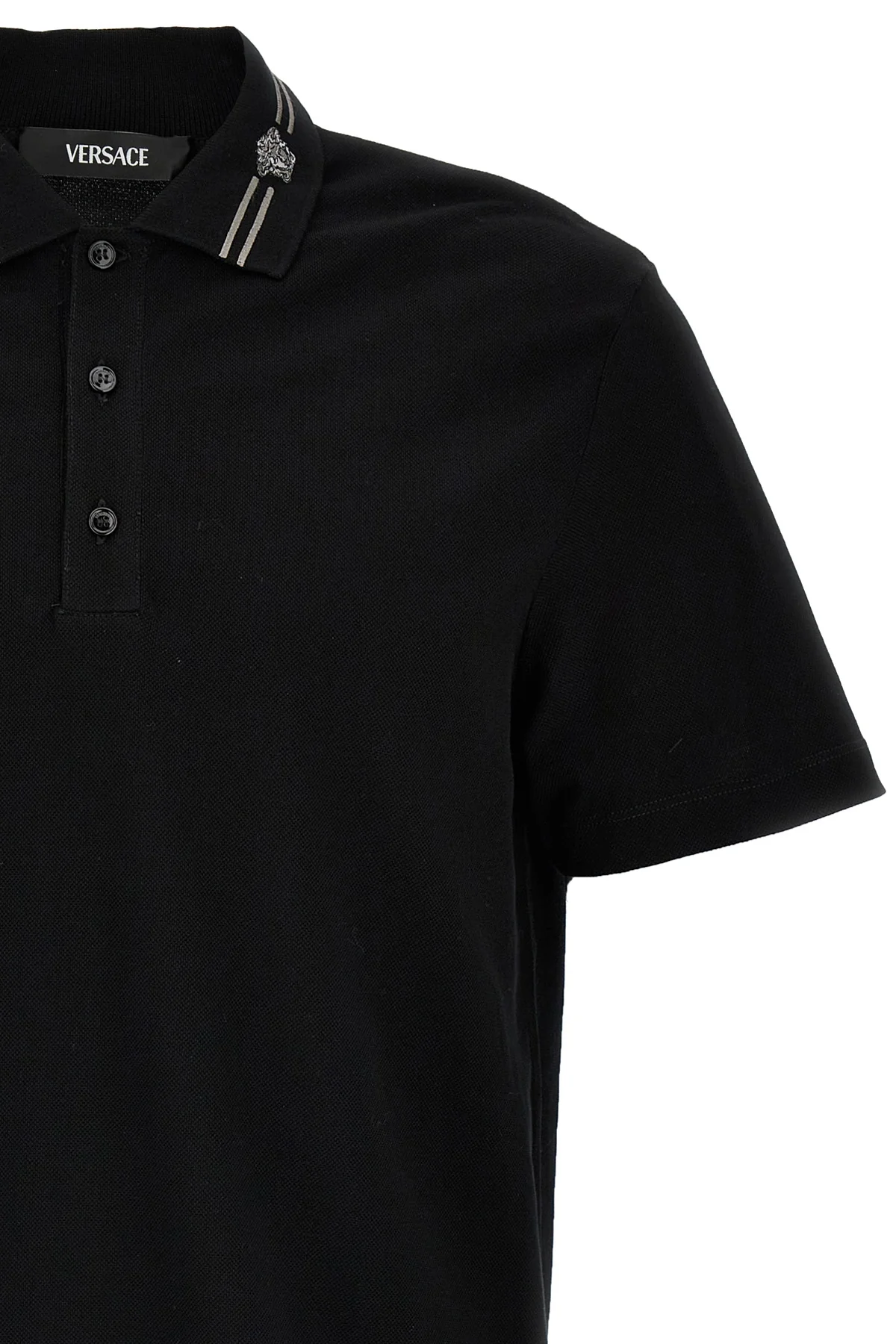 medusa embroidery cotton piqué polo shirt