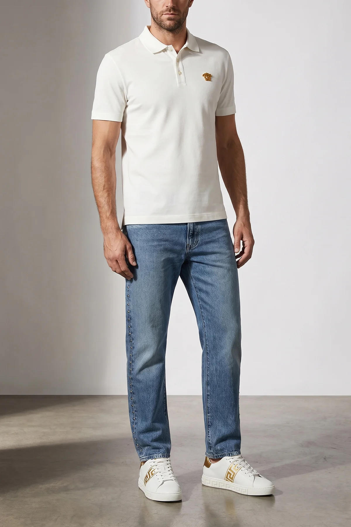 VERSACE M cotton piqué polo shirt