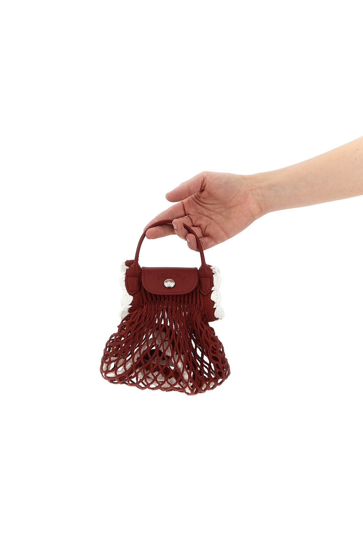 LONGCHAMP OS xs le pliage filet cotton mesh crossbody bag