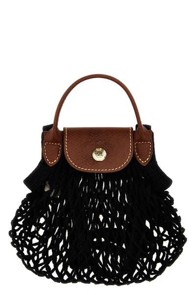 xs le pliage filet crossbody bag in cotton mesh