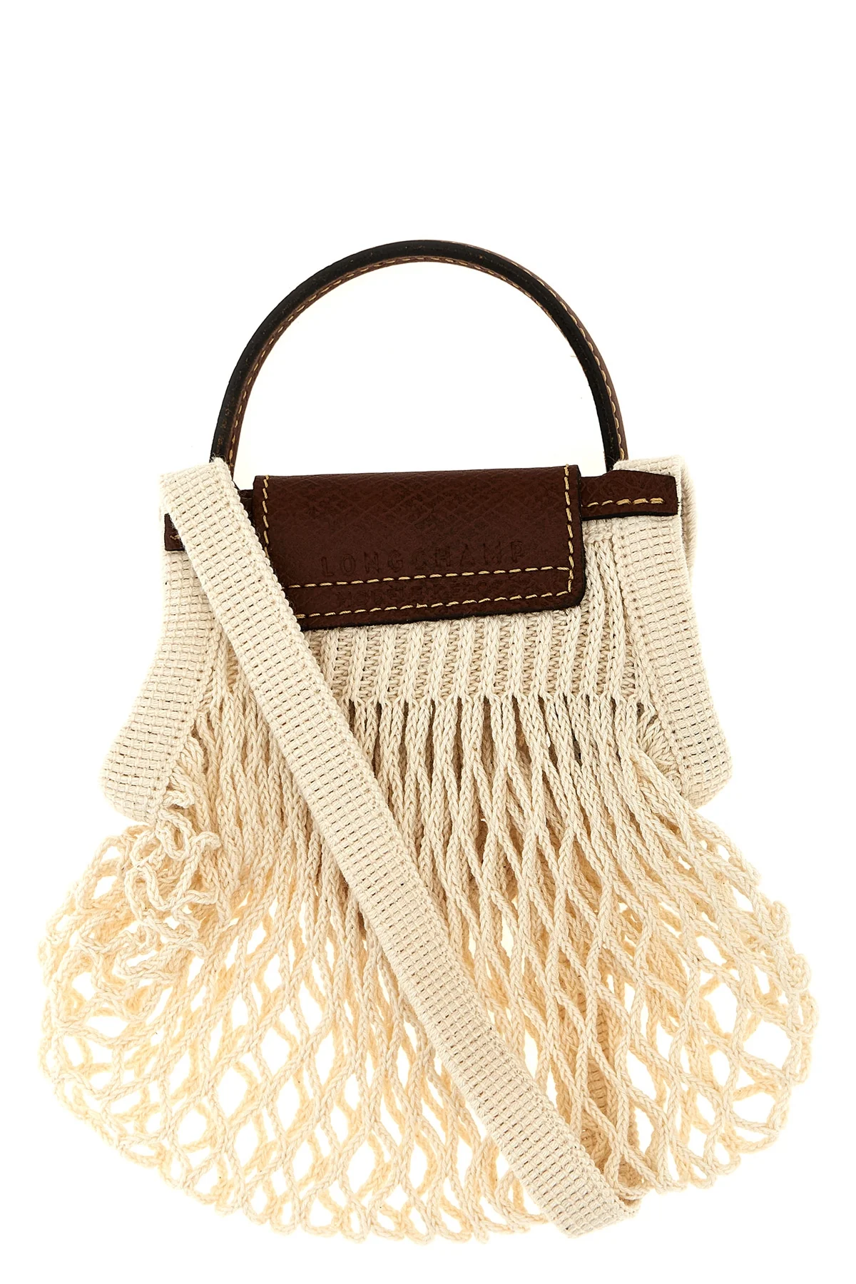 LONGCHAMP OS xs le pliage filet crossbody bag in cotton mesh
