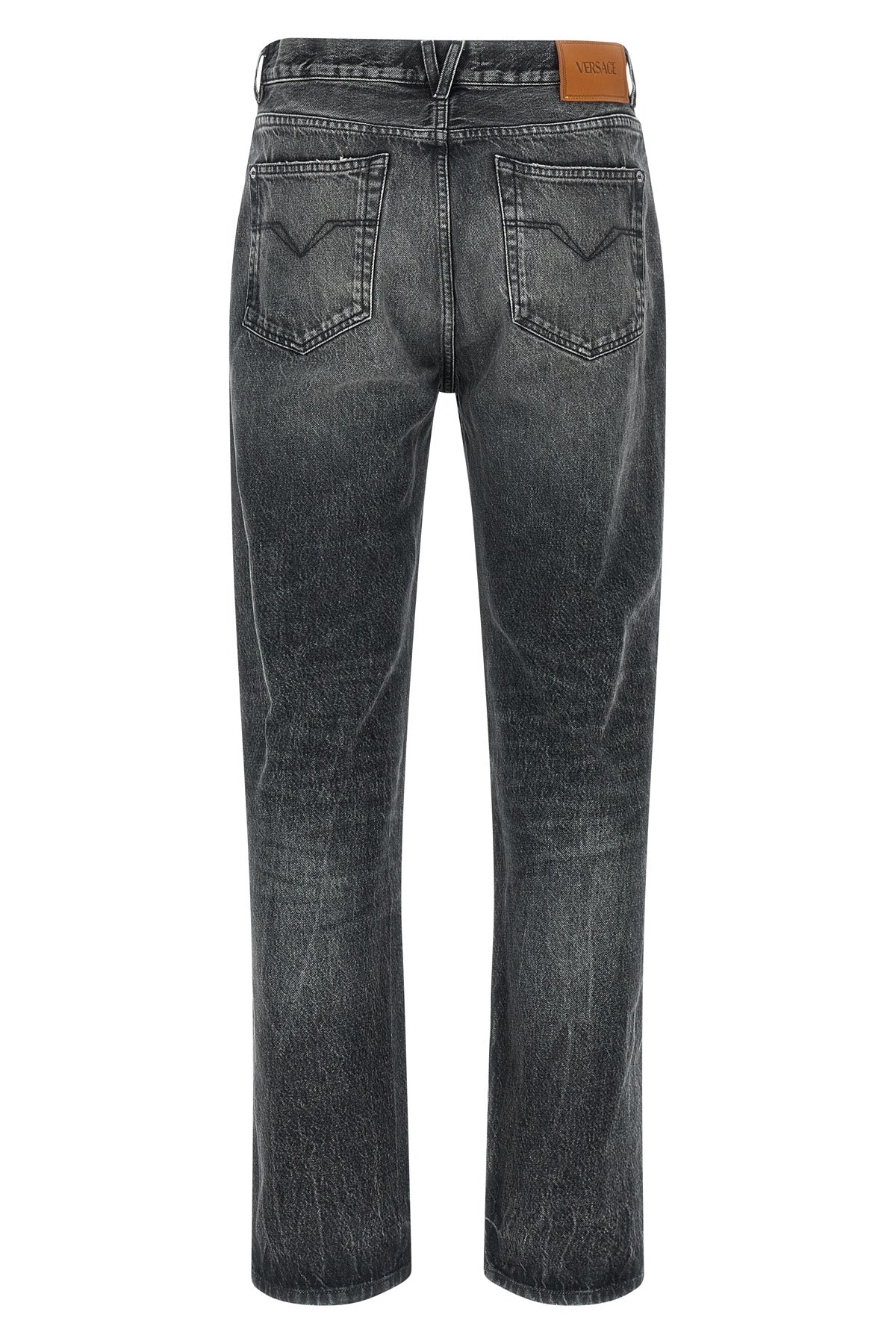 5-pocket stone wash cotton denim jeans