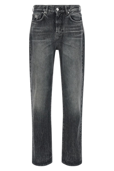 5-pocket stone wash cotton denim jeans