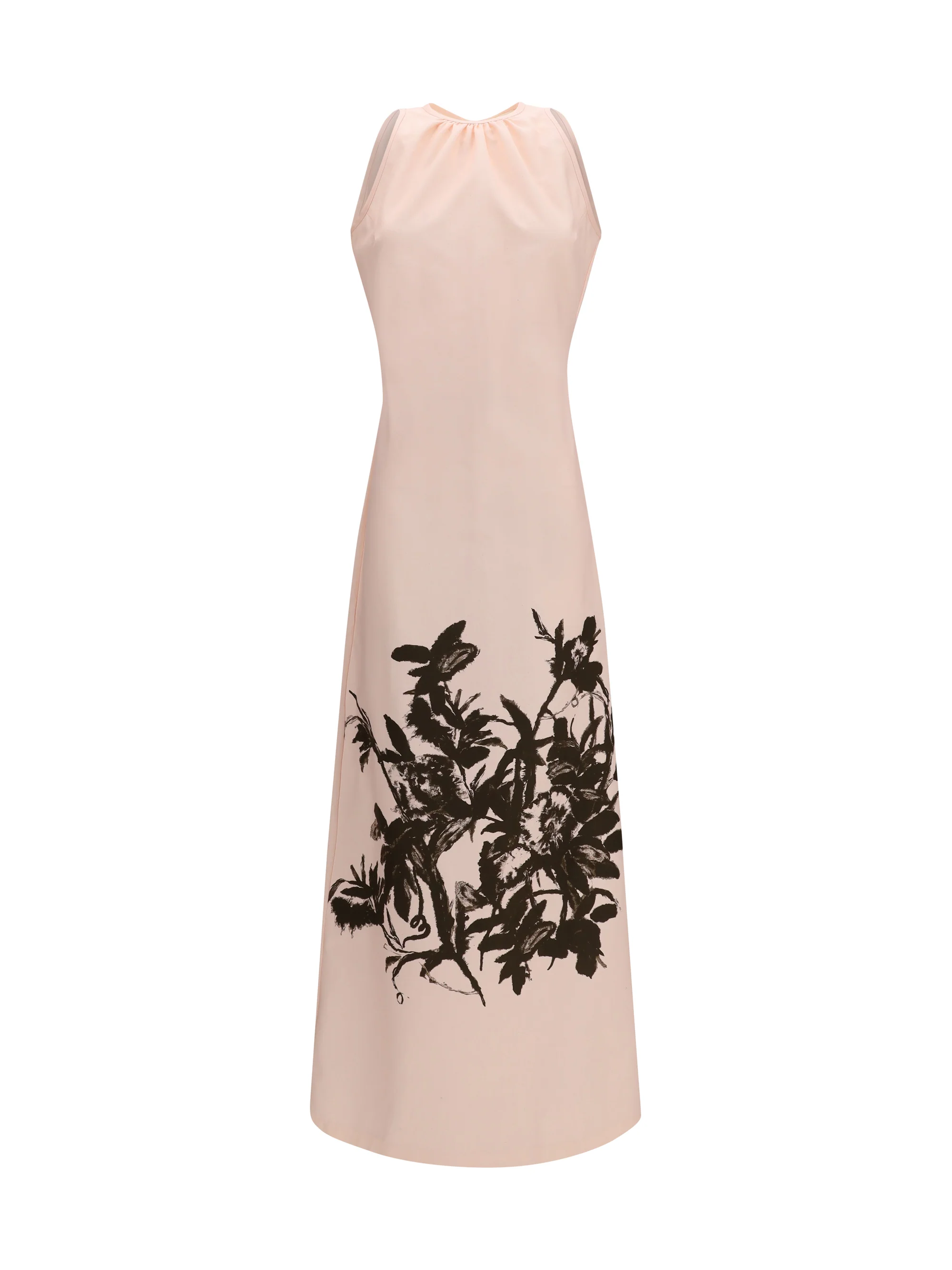 petunia long dress in cotton and viscose duchesse