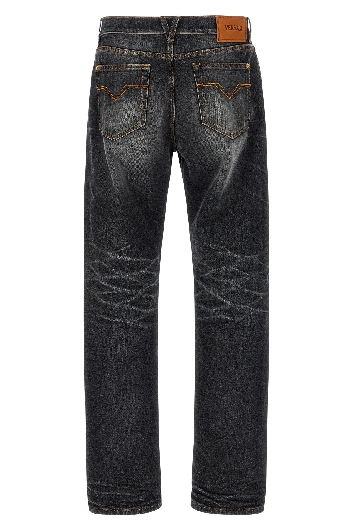 stonewashed cotton denim jeans