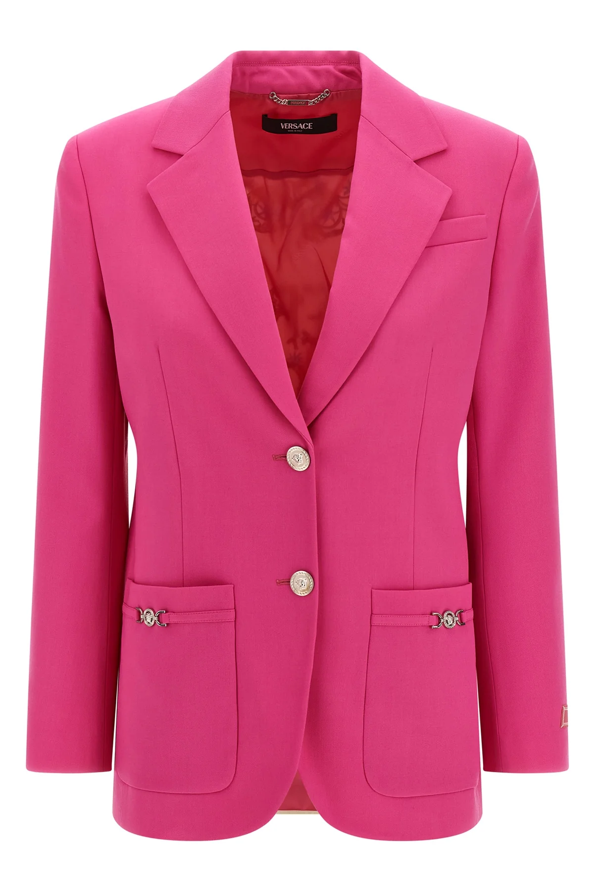 single-breasted stretch wool gabardine blazer