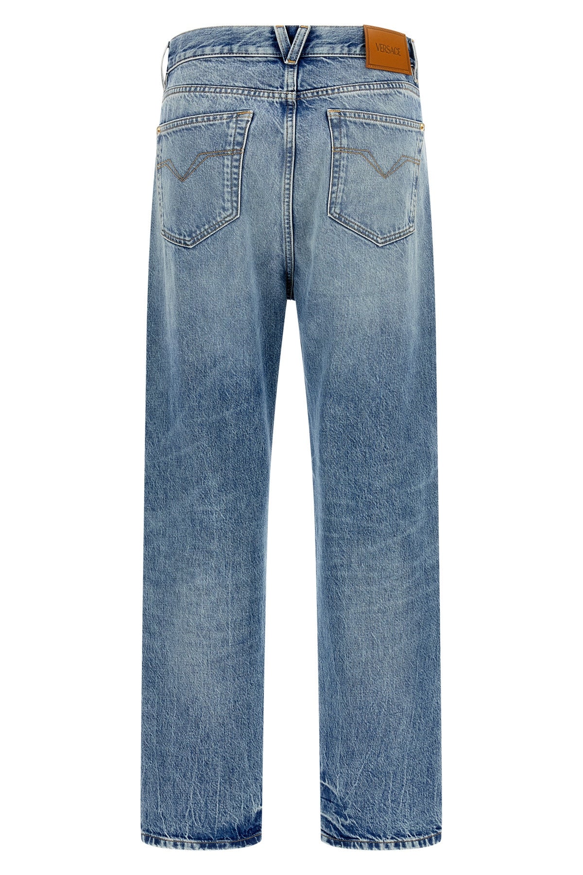 stonewashed cotton denim jeans