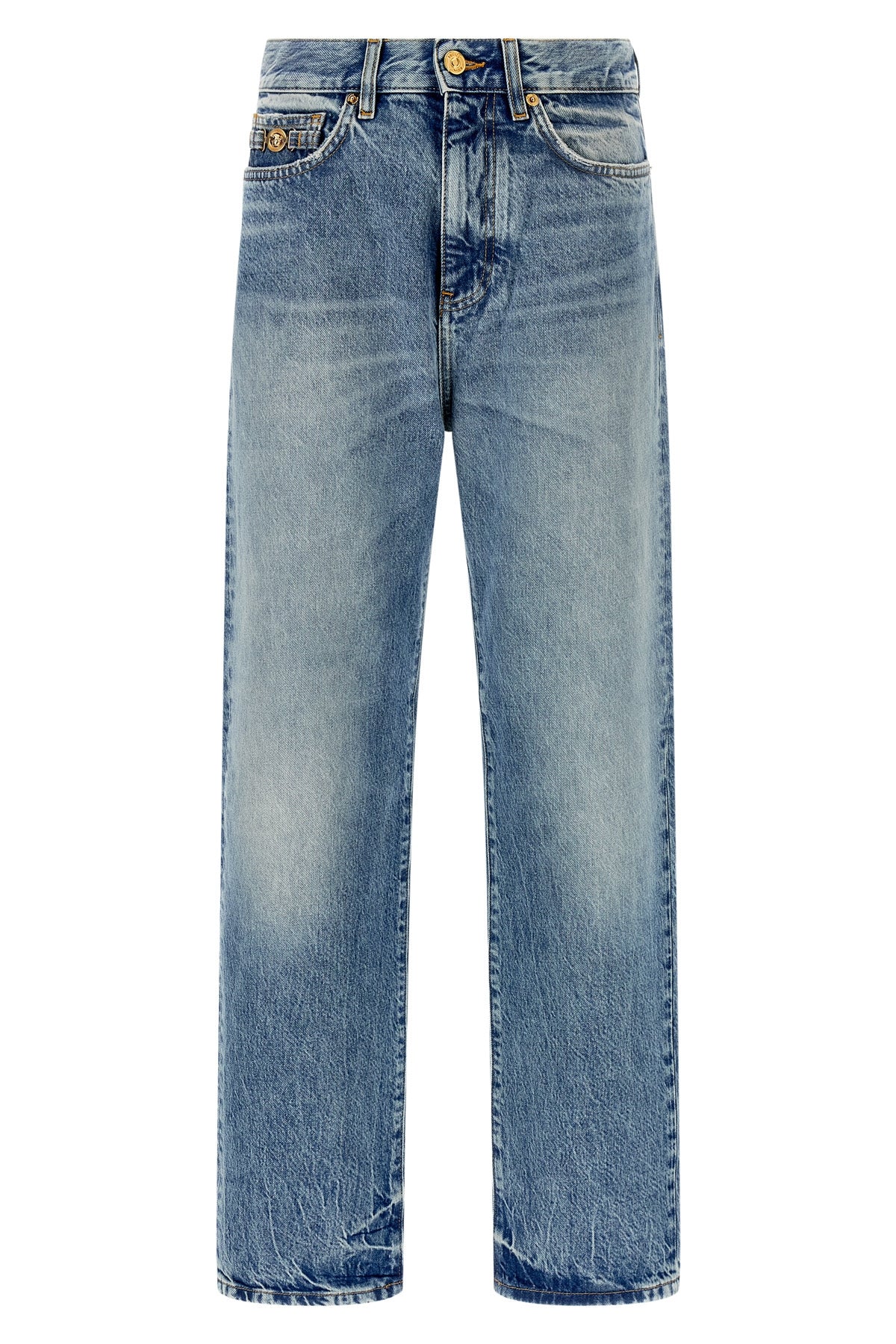 stonewashed cotton denim jeans