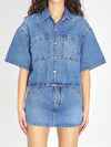 cropped denim shirt