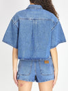 cropped denim shirt
