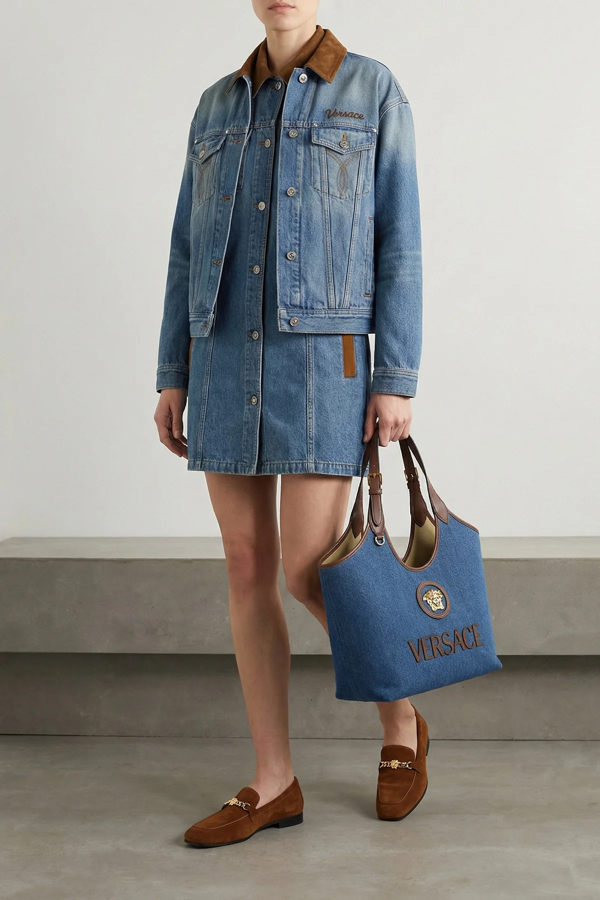 VERSACE 38 trucker cotton denim jacket