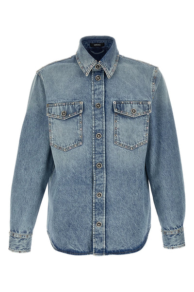 stonewashed cotton denim shirt