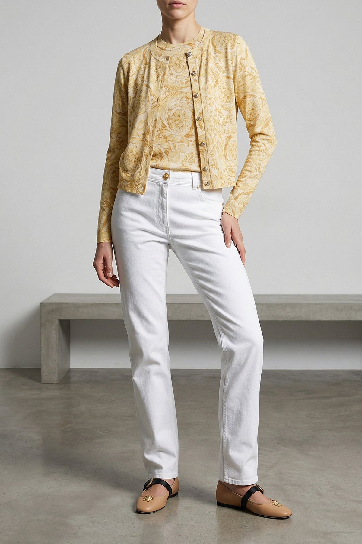 VERSACE 44 all-over barocco 92 print silk cardigan