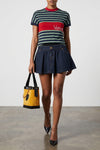 small pivot bucket bag in suede and contrasting smooth leather
