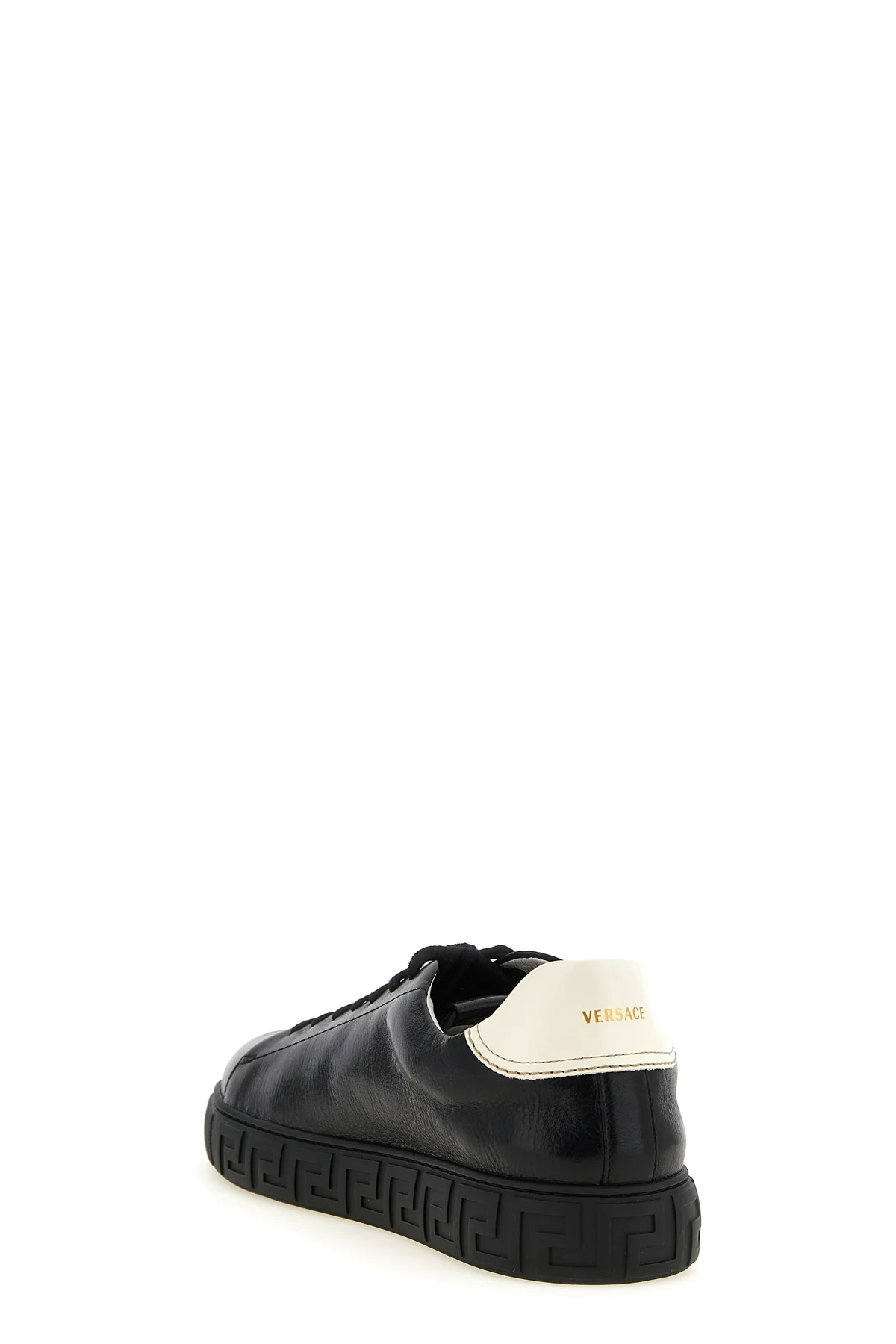 versace low-top sneakers in fine calf leather