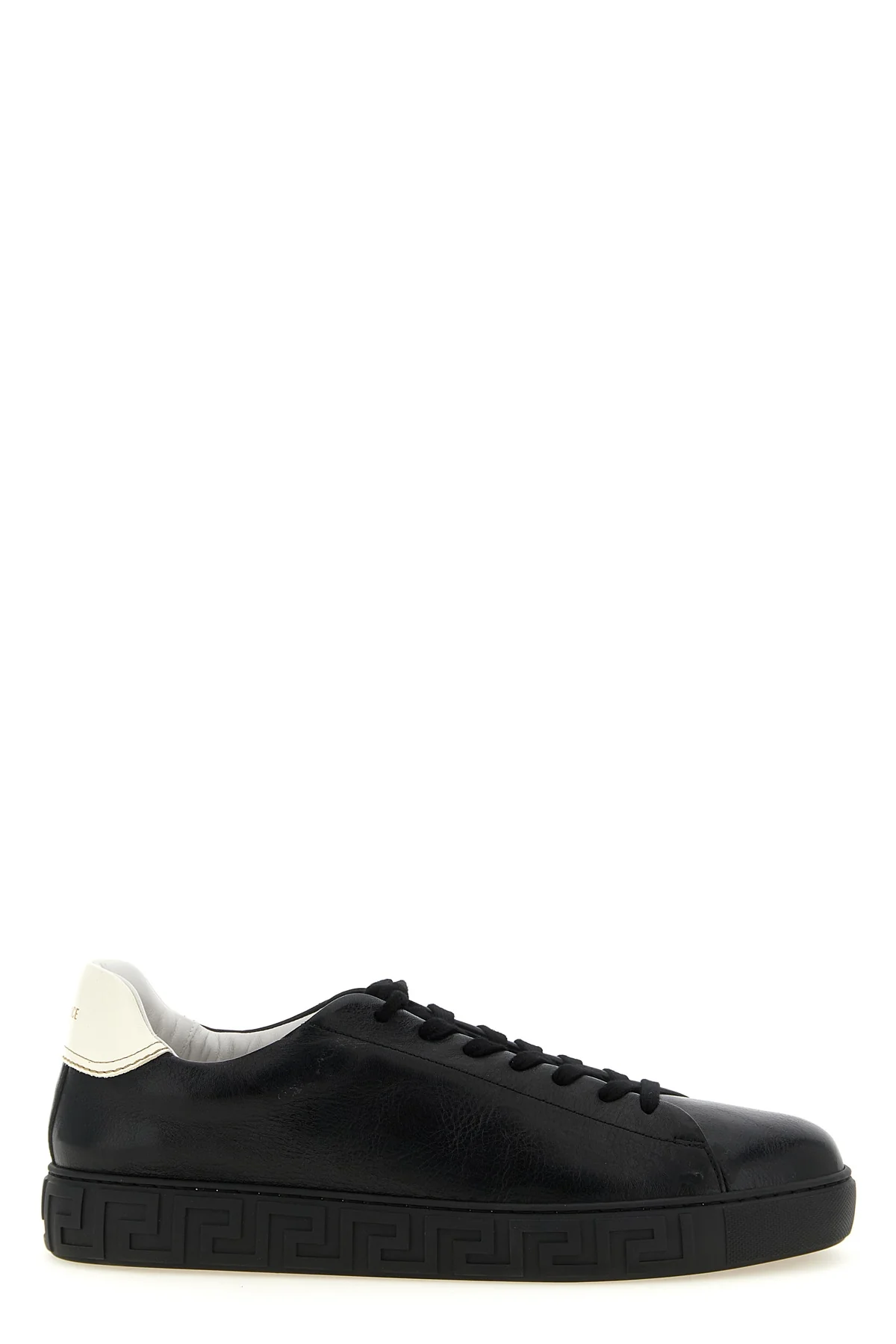 versace low-top sneakers in fine calf leather