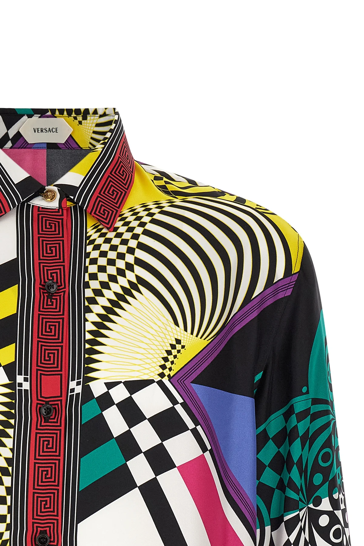 the versace shirt stands out as an exercise in sartorial precision and graphic i