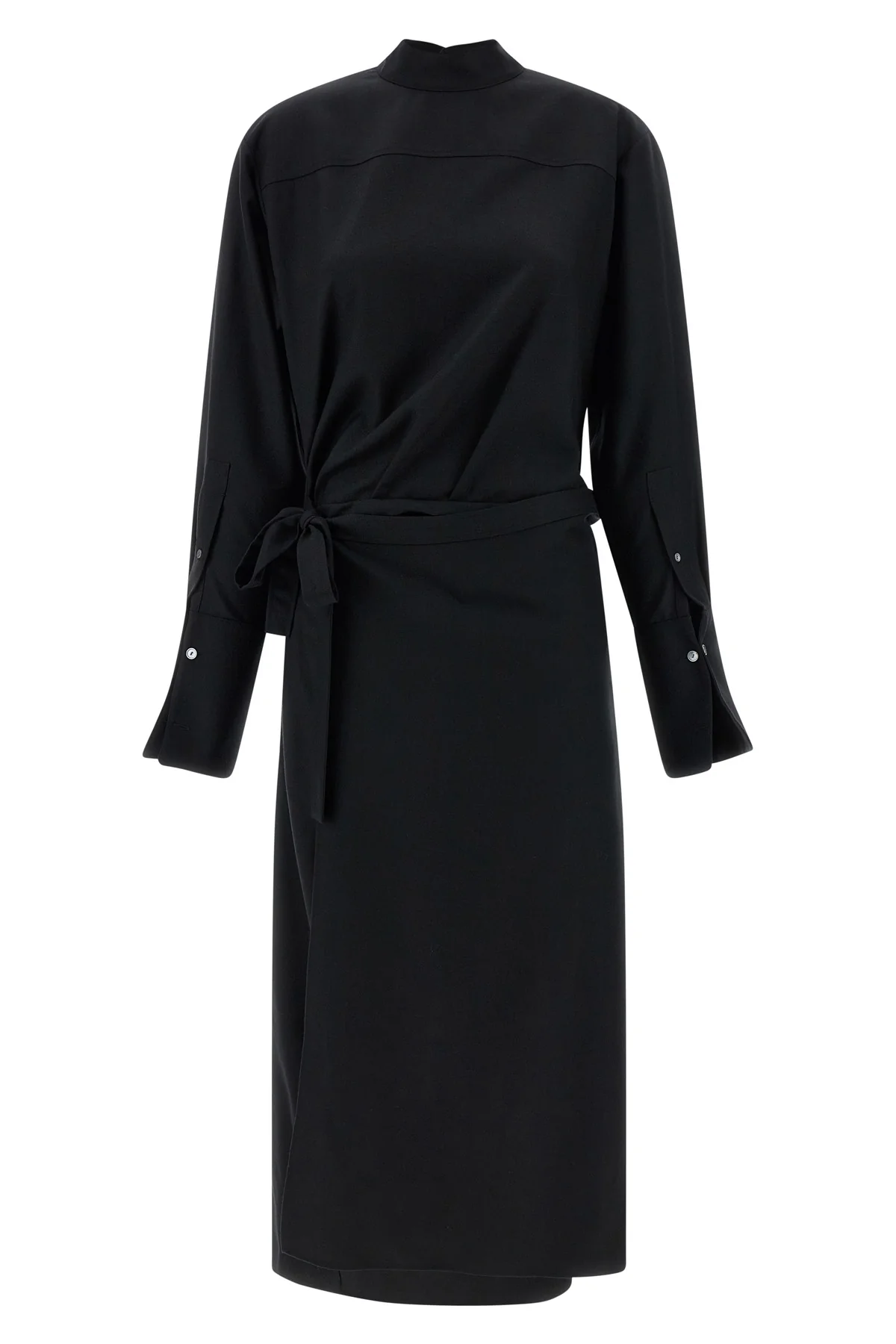 THE ROW 6 thalassa virgin wool flannel midi dress