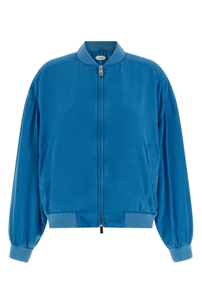 over-tinted silk poplin blouson